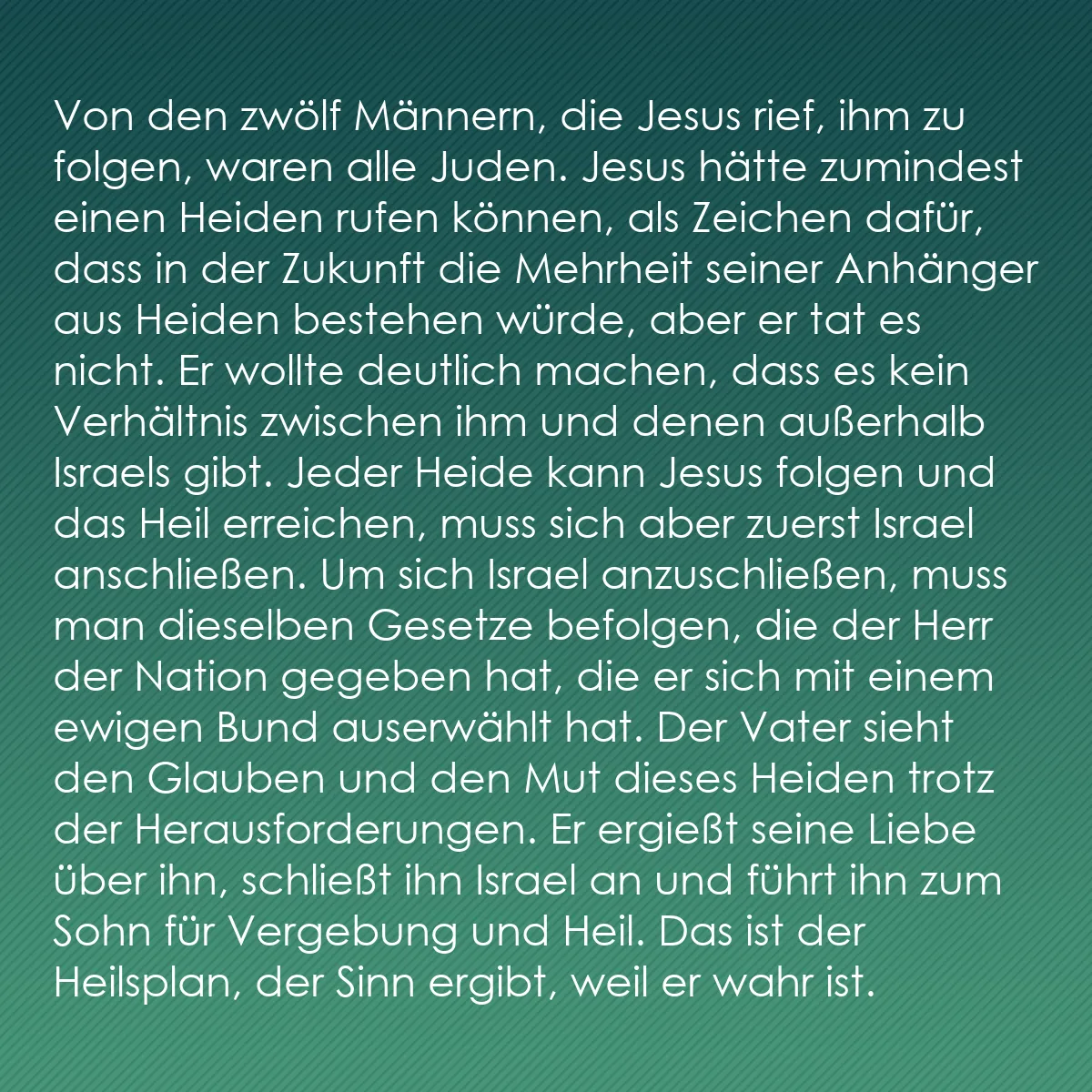 0105 - Beitrag über das Gesetz Gottes: Von den zwölf Männern, die Jesus rief, ihm zu folgen,...
