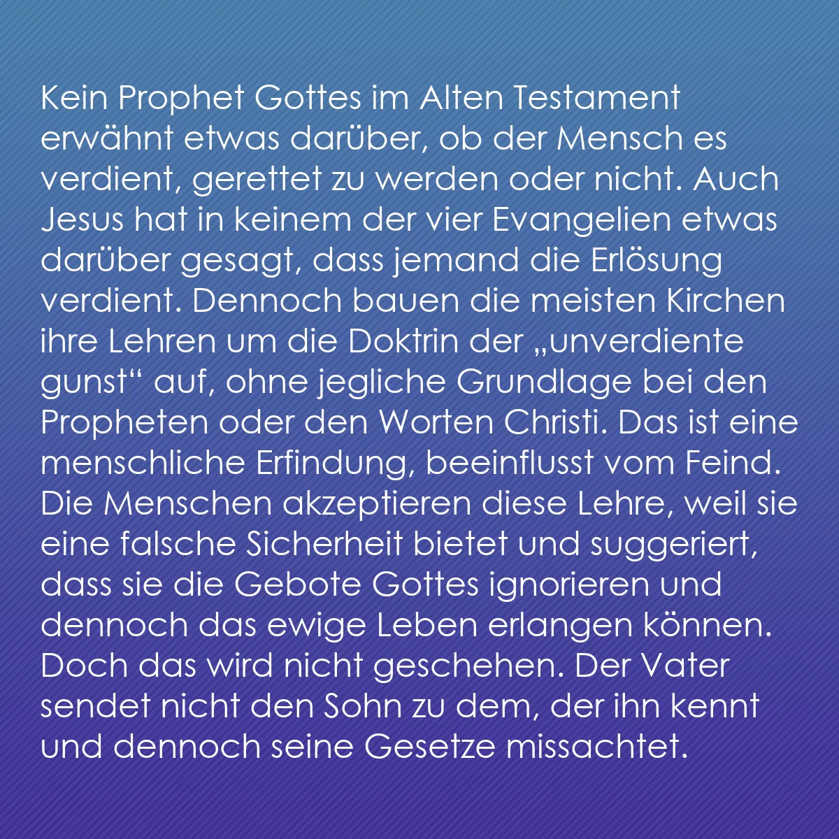 0127 - Beitrag über das Gesetz Gottes: Kein Prophet Gottes im Alten Testament erwähnt etwas...