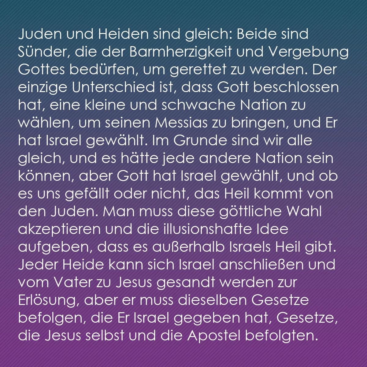 0134 - Beitrag über das Gesetz Gottes: Juden und Heiden sind gleich: Beide sind Sünder, die...