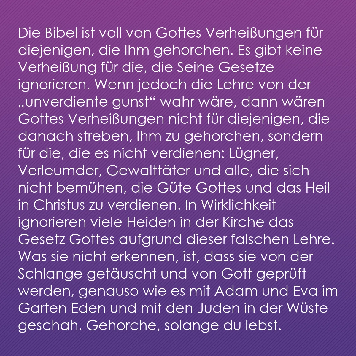 0171 - Beitrag über das Gesetz Gottes: Die Bibel ist voll von Gottes Verheißungen für diejenigen,...