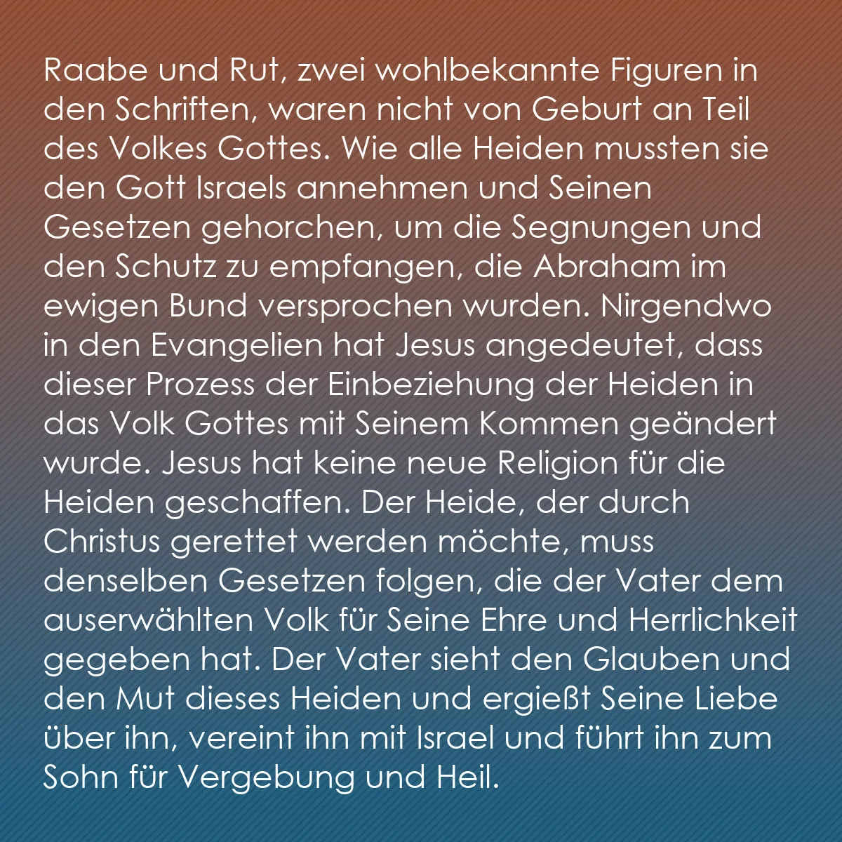 0172 - Beitrag über das Gesetz Gottes: Raabe und Rut, zwei wohlbekannte Figuren in den Schriften,...