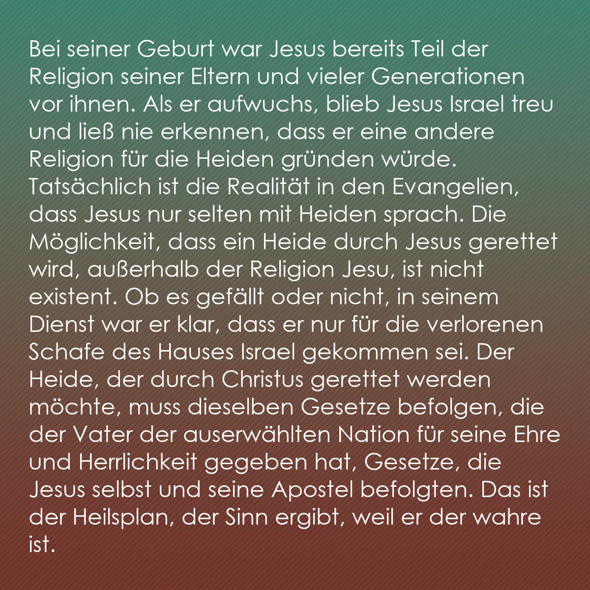 0233 - Beitrag über das Gesetz Gottes: Bei seiner Geburt war Jesus bereits Teil der Religion...
