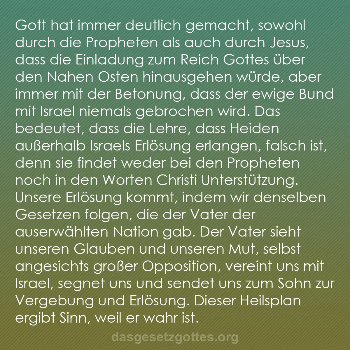 b0003 - Beitrag über das Gesetz Gottes: Gott hat immer deutlich gemacht, sowohl durch die Propheten...