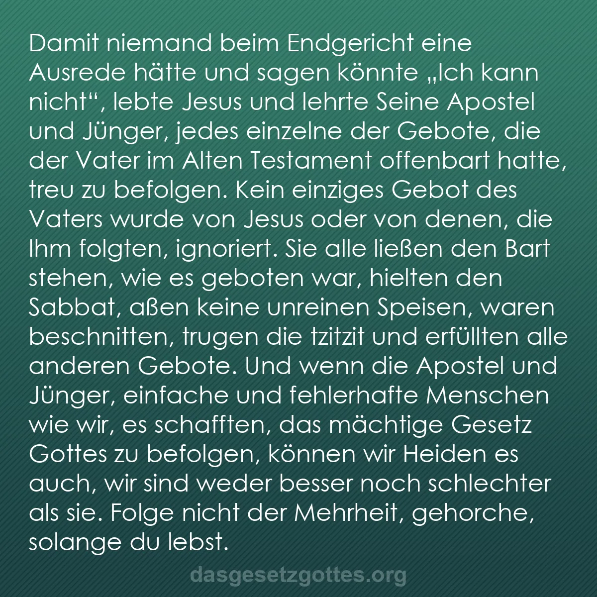 b0020 - Beitrag über das Gesetz Gottes: Damit niemand beim Endgericht eine Ausrede hätte und sagen könnte...