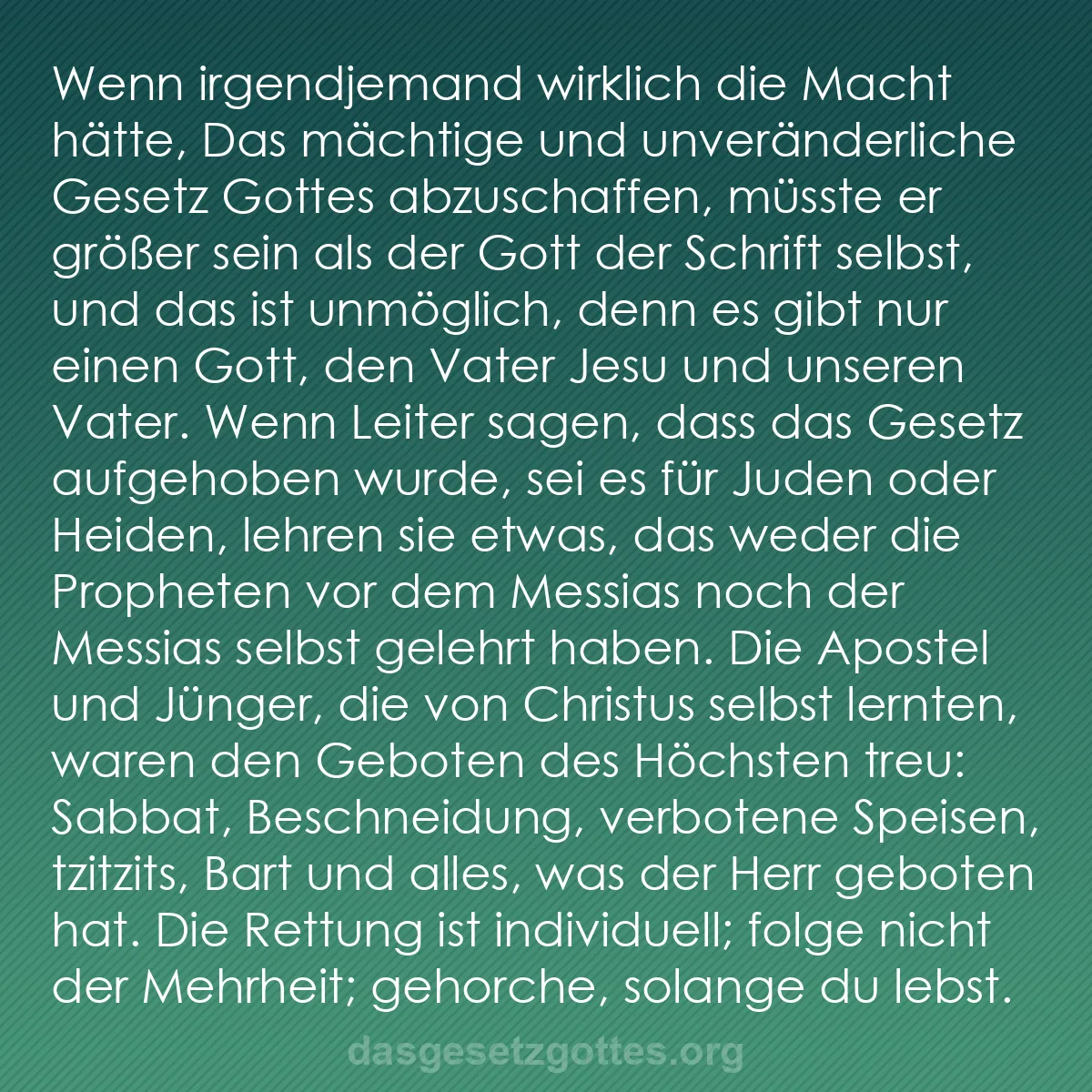 b0025 - Beitrag über das Gesetz Gottes: Wenn irgendjemand wirklich die Macht hätte, Das mächtige und...
