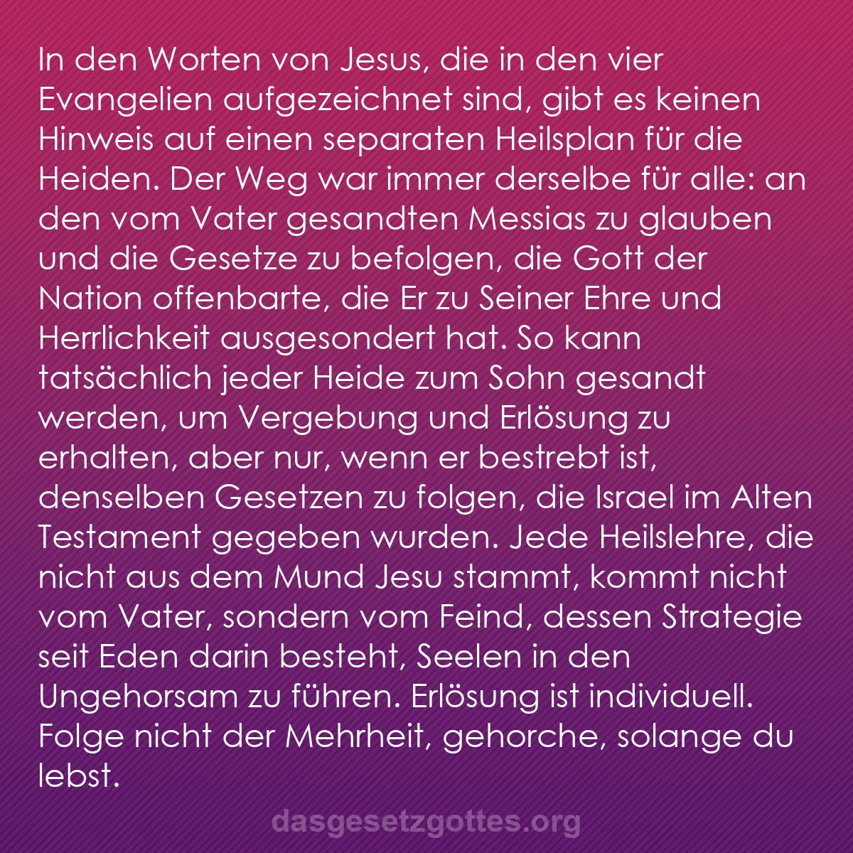 b0061 - Beitrag über das Gesetz Gottes: In den Worten von Jesus, die in den vier Evangelien aufgezeichnet...