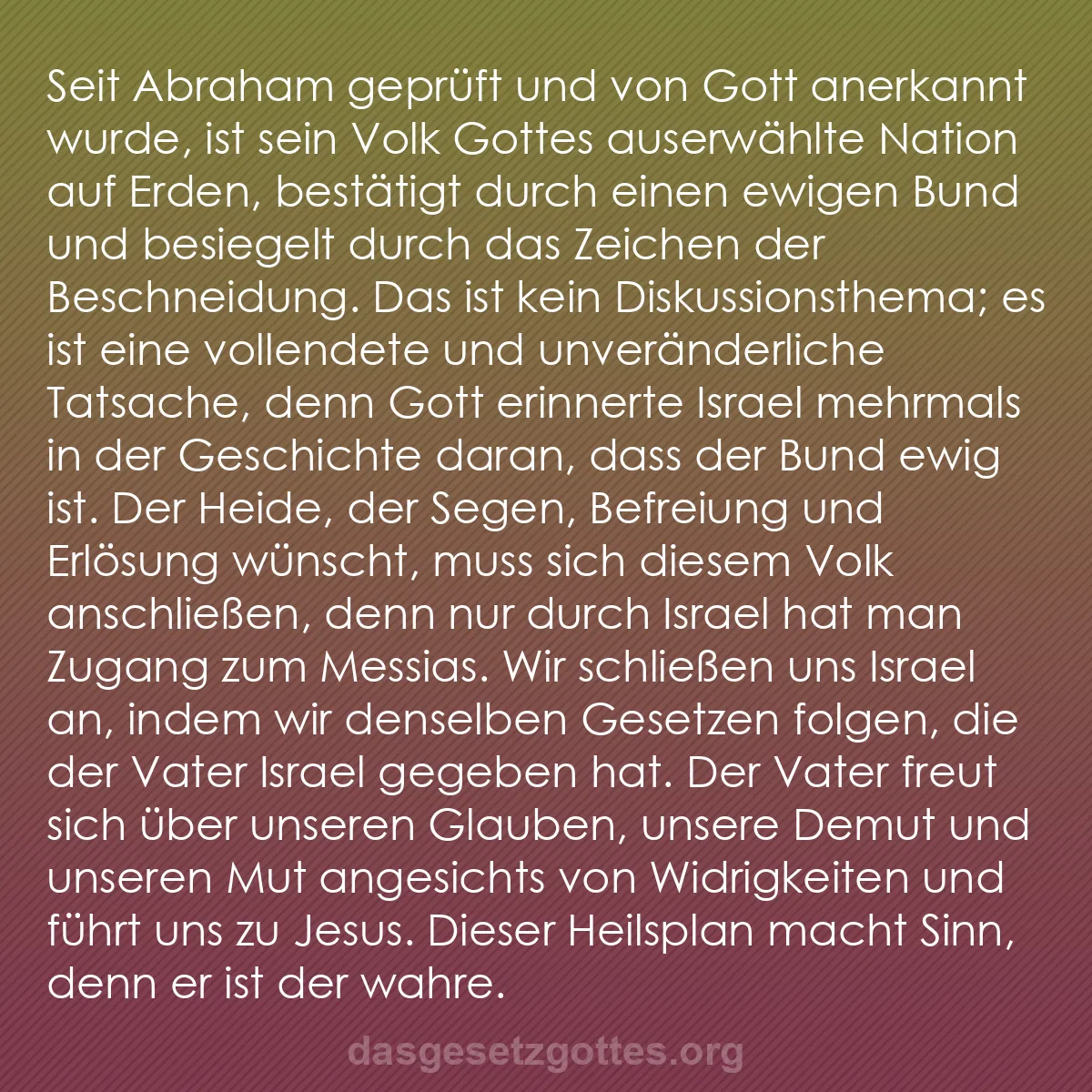 b0068 - Beitrag über das Gesetz Gottes: Seit Abraham geprüft und von Gott anerkannt wurde, ist sein...