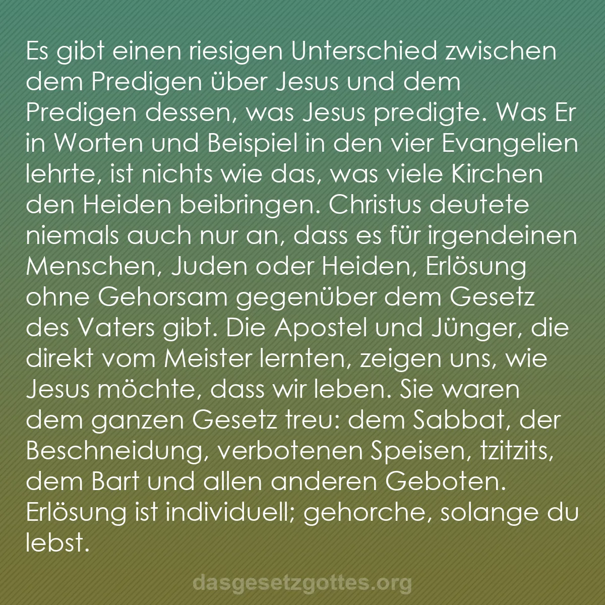 b0083 - Beitrag über das Gesetz Gottes: Es gibt einen riesigen Unterschied zwischen dem Predigen über...