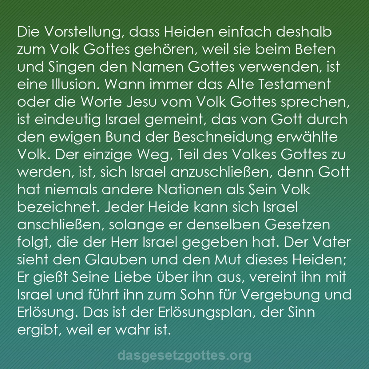 b0090 - Beitrag über das Gesetz Gottes: Die Vorstellung, dass Heiden einfach deshalb zum Volk Gottes...