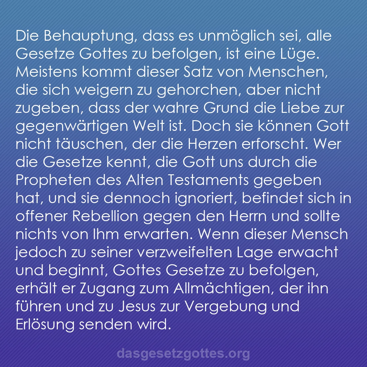b0107 - Beitrag über das Gesetz Gottes: Die Behauptung, dass es unmöglich sei, alle Gesetze Gottes zu...
