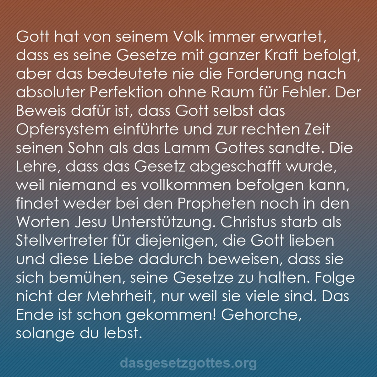 b0152 - Beitrag über das Gesetz Gottes: Gott hat von seinem Volk immer erwartet, dass es seine Gesetze...