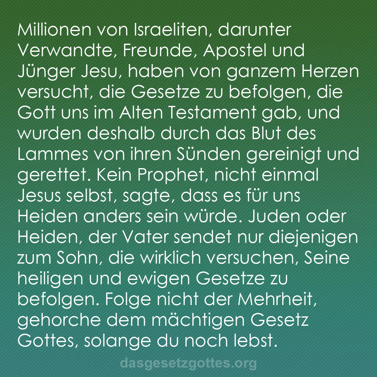 b0190 - Beitrag über das Gesetz Gottes: Millionen von Israeliten, darunter Verwandte, Freunde, Apostel...