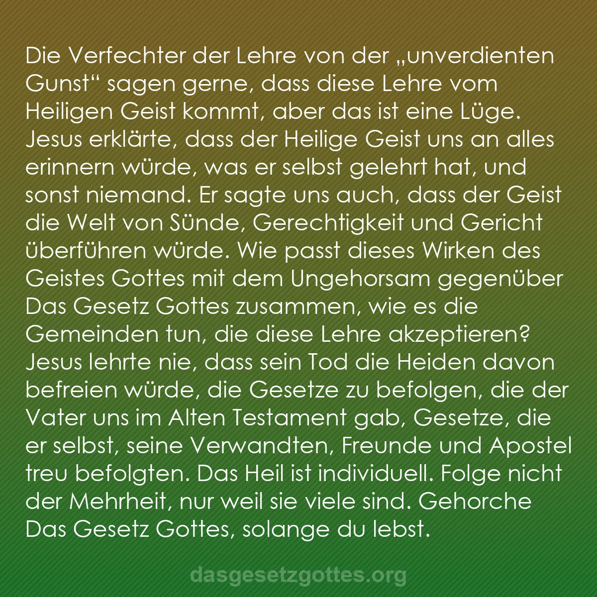 b0216 - Beitrag über das Gesetz Gottes: Die Verfechter der Lehre von der „unverdienten gunst" sagen...