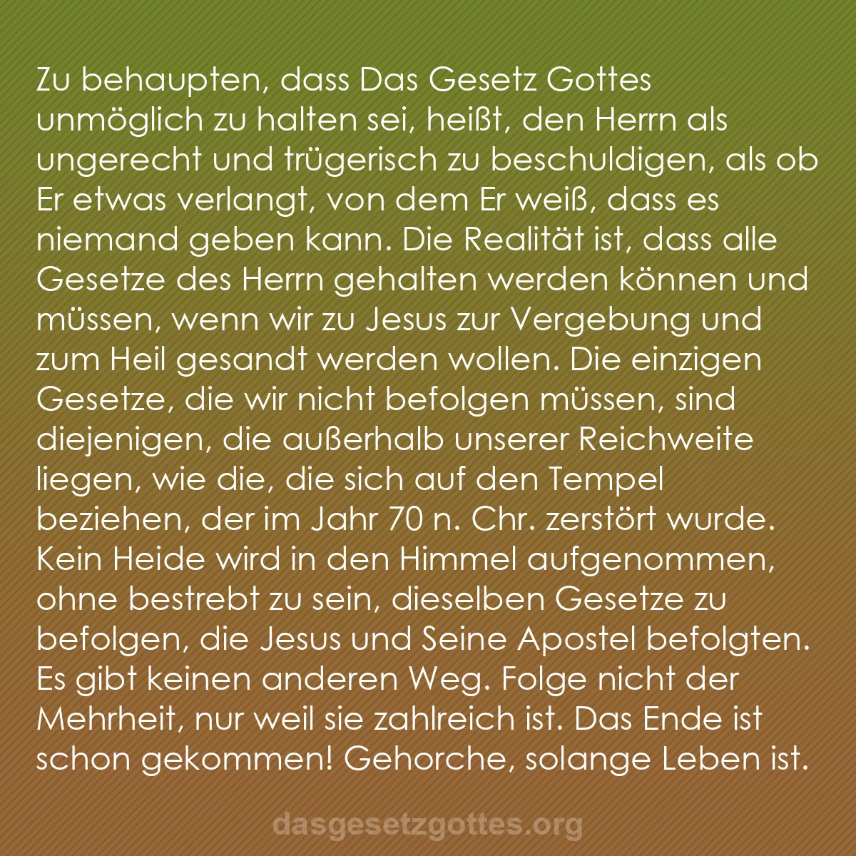 b0229 - Beitrag über das Gesetz Gottes: Zu behaupten, dass Das Gesetz Gottes unmöglich zu halten sei,...