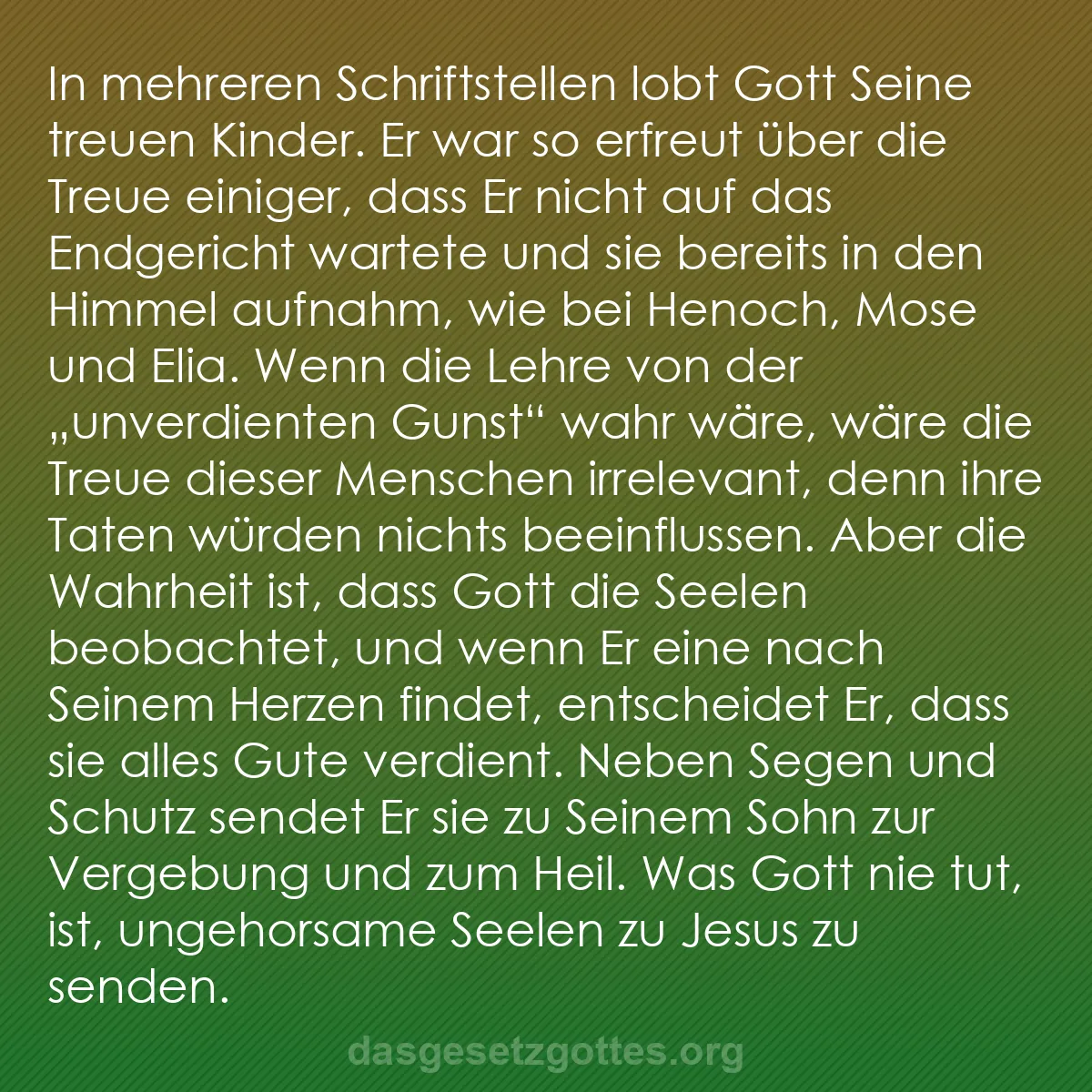 b0236 - Beitrag über das Gesetz Gottes: In mehreren Schriftstellen lobt Gott Seine treuen Kinder. Er...
