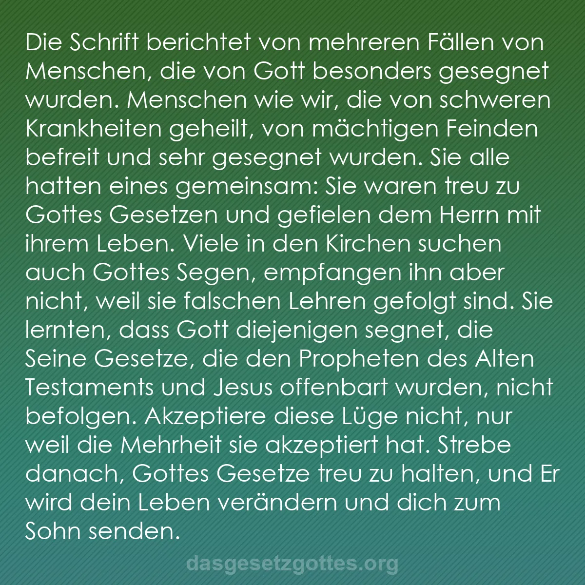 b0250 - Beitrag über das Gesetz Gottes: Die Schrift berichtet von mehreren Fällen von Menschen, die...