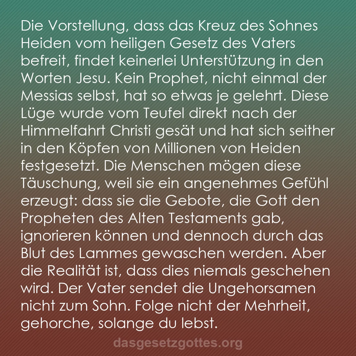 b0253 - Beitrag über das Gesetz Gottes: Die Vorstellung, dass das Kreuz des Sohnes Heiden vom heiligen...