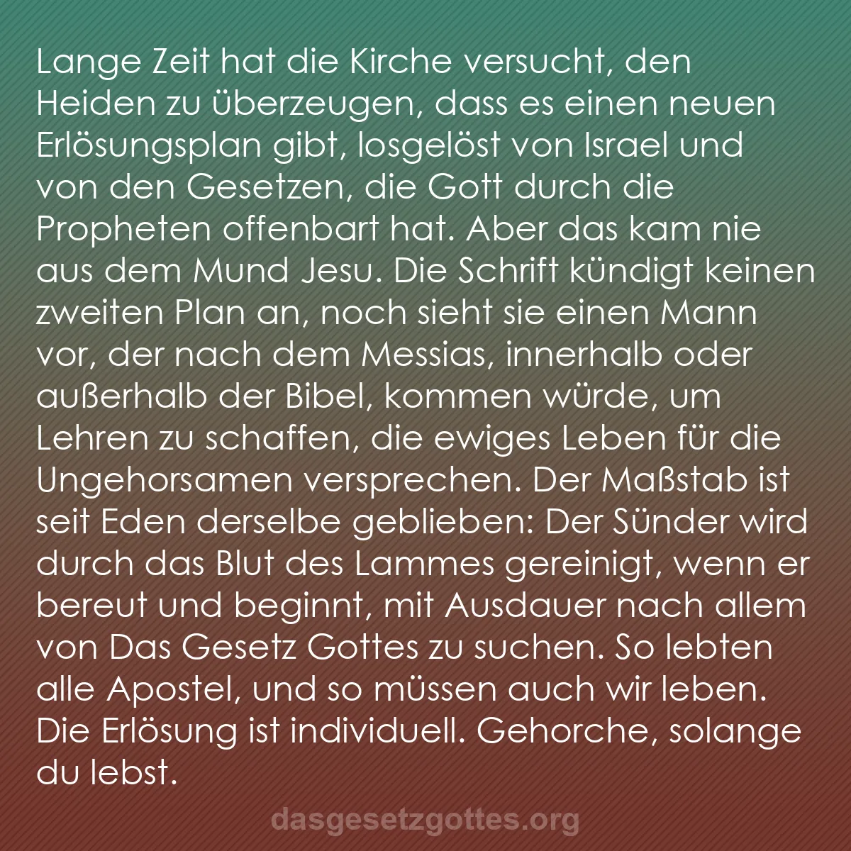 b0293 - Beitrag über das Gesetz Gottes: Lange Zeit hat die Kirche versucht, den Heiden zu überzeugen,...