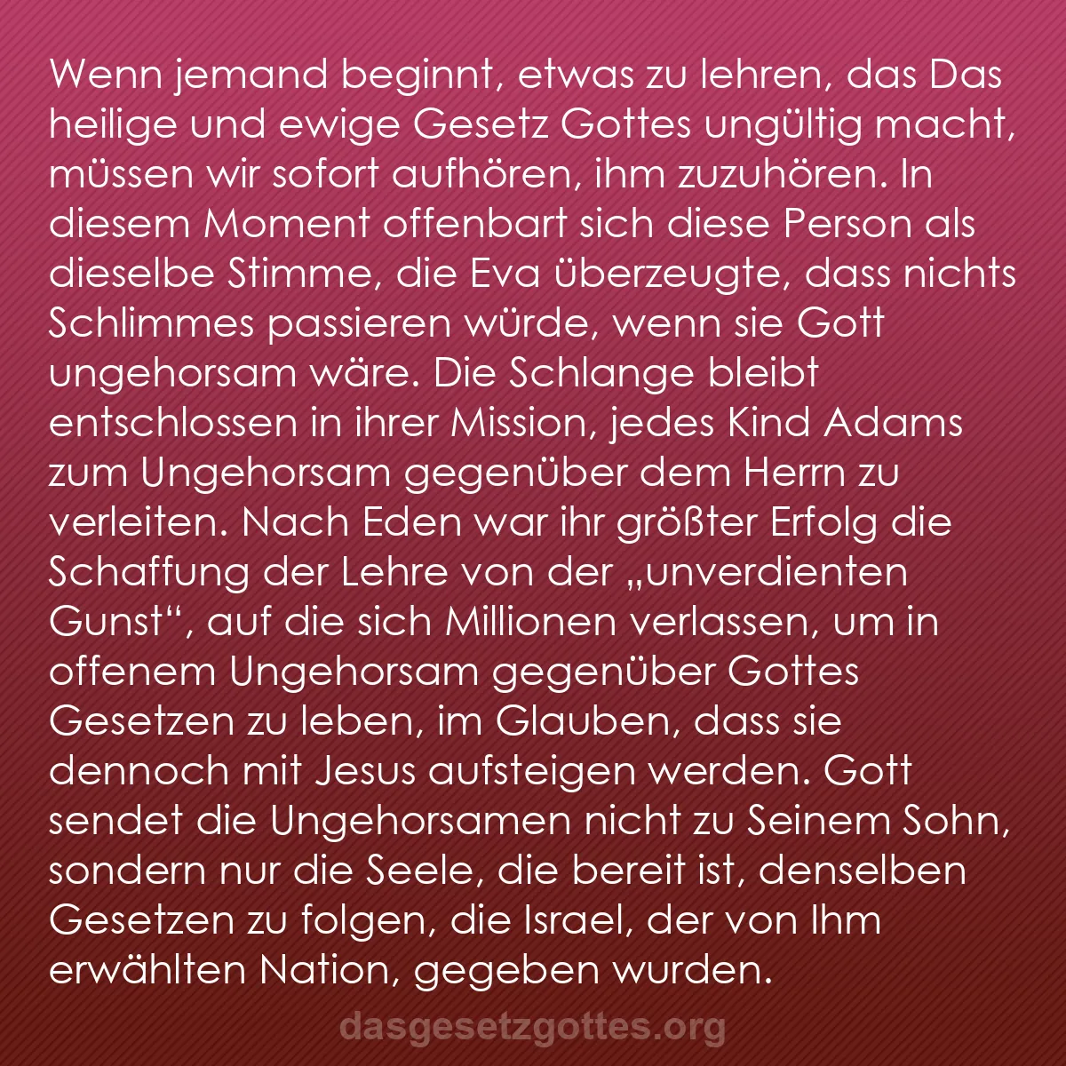 b0299 - Beitrag über das Gesetz Gottes: Wenn jemand beginnt, etwas zu lehren, das Das heilige und ewige...