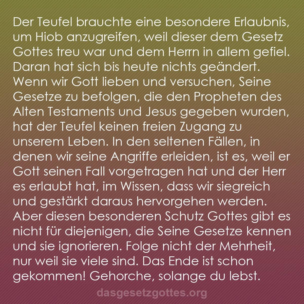 b0308 - Beitrag über das Gesetz Gottes: Der Teufel brauchte eine besondere Erlaubnis, um Hiob anzugreifen,...