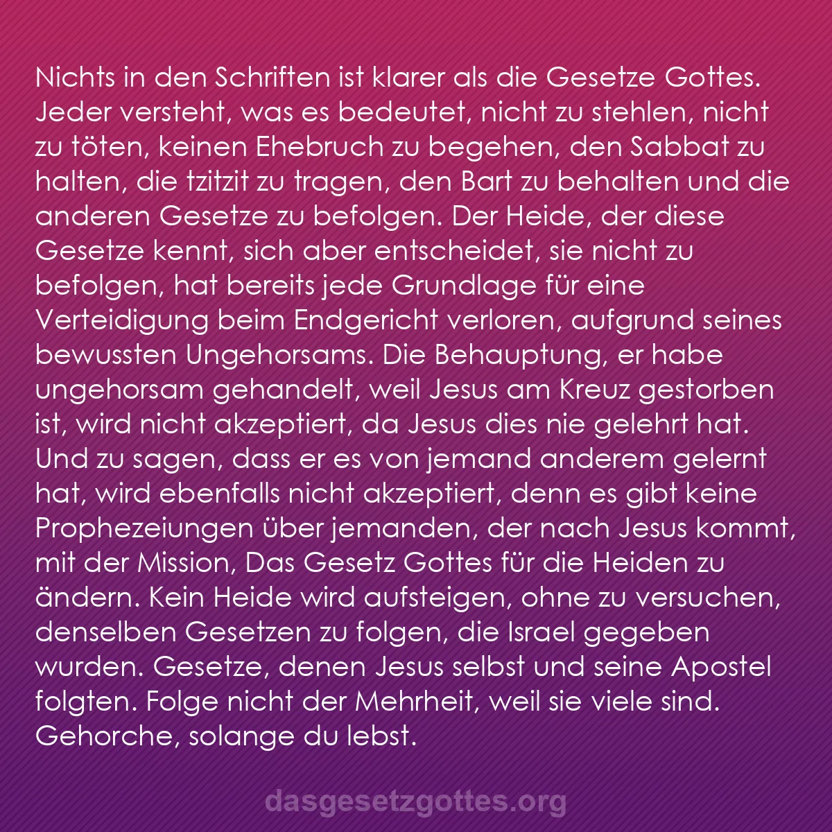 b0341 - Beitrag über das Gesetz Gottes: Nichts in den Schriften ist klarer als die Gesetze Gottes. Jeder...