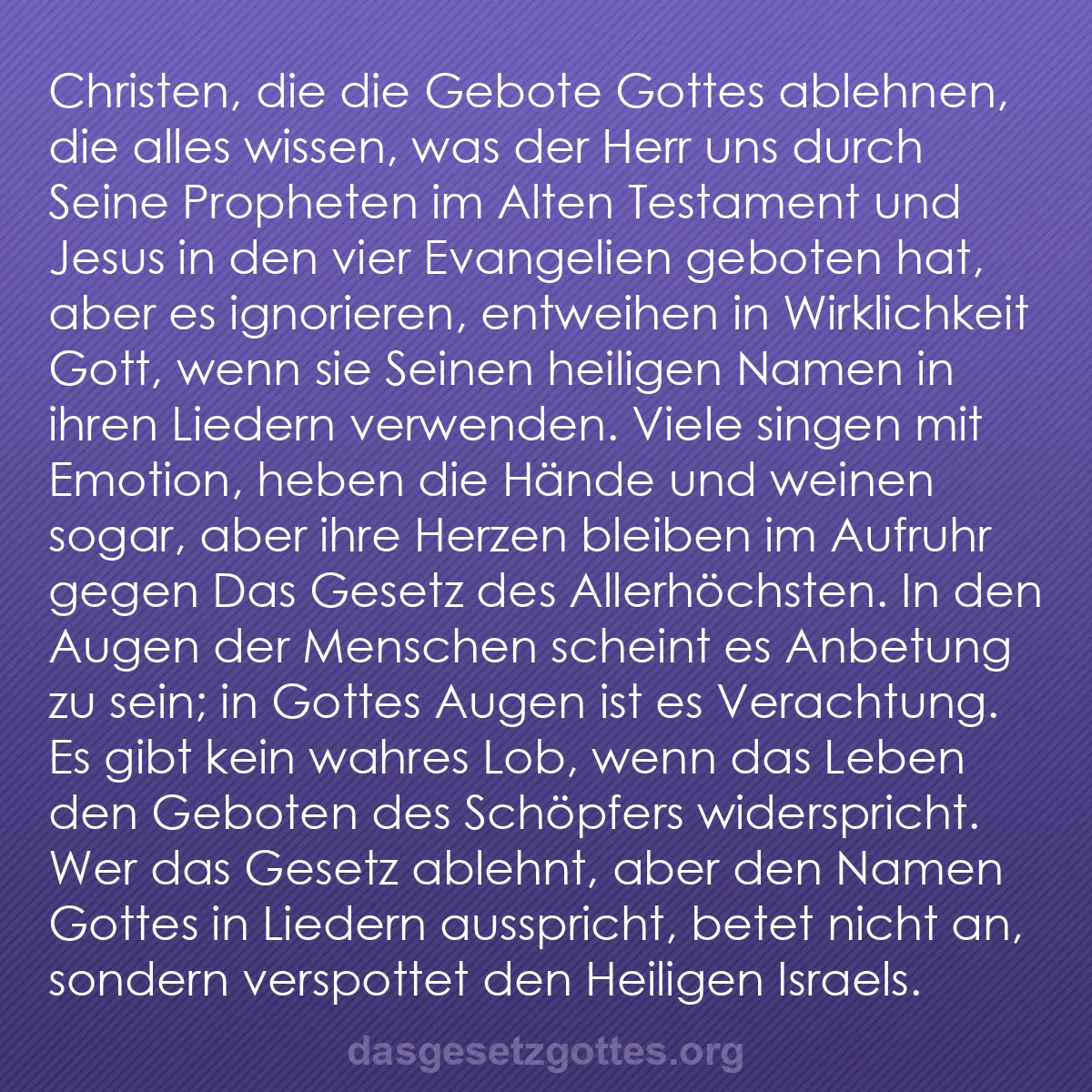 b0358 - Beitrag über das Gesetz Gottes: Christen, die die Gebote Gottes ablehnen, die alles wissen,...