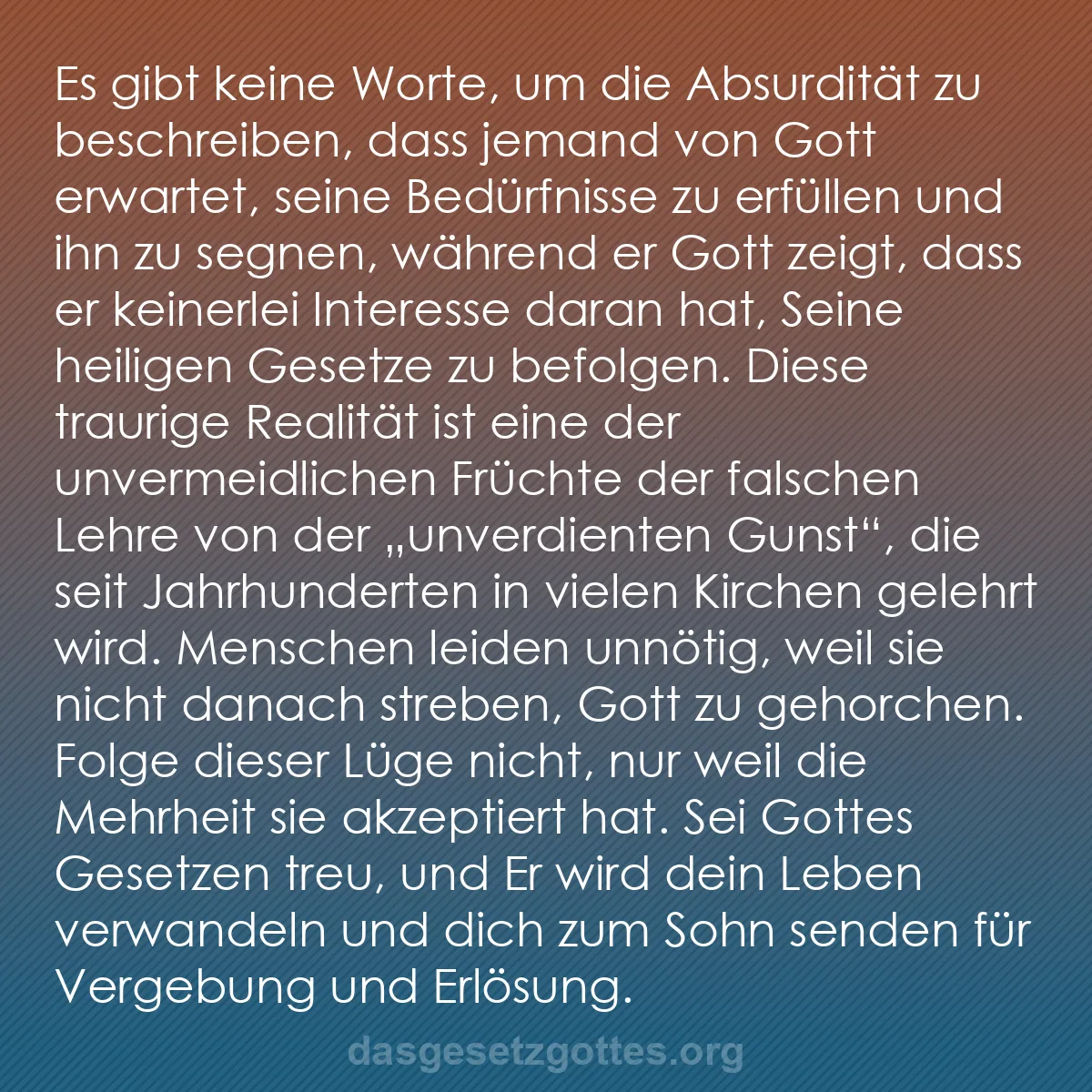 b0372 - Beitrag über das Gesetz Gottes: Es gibt keine Worte, um die Absurdität zu beschreiben, dass...