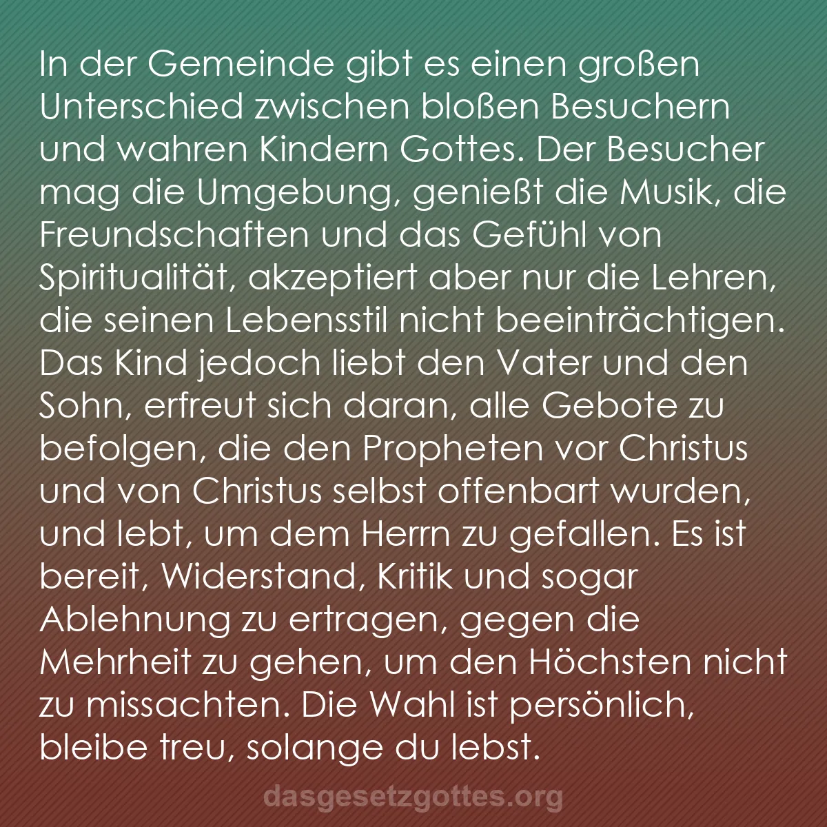 b0373 - Beitrag über das Gesetz Gottes: In der Gemeinde gibt es einen großen Unterschied zwischen bloßen...