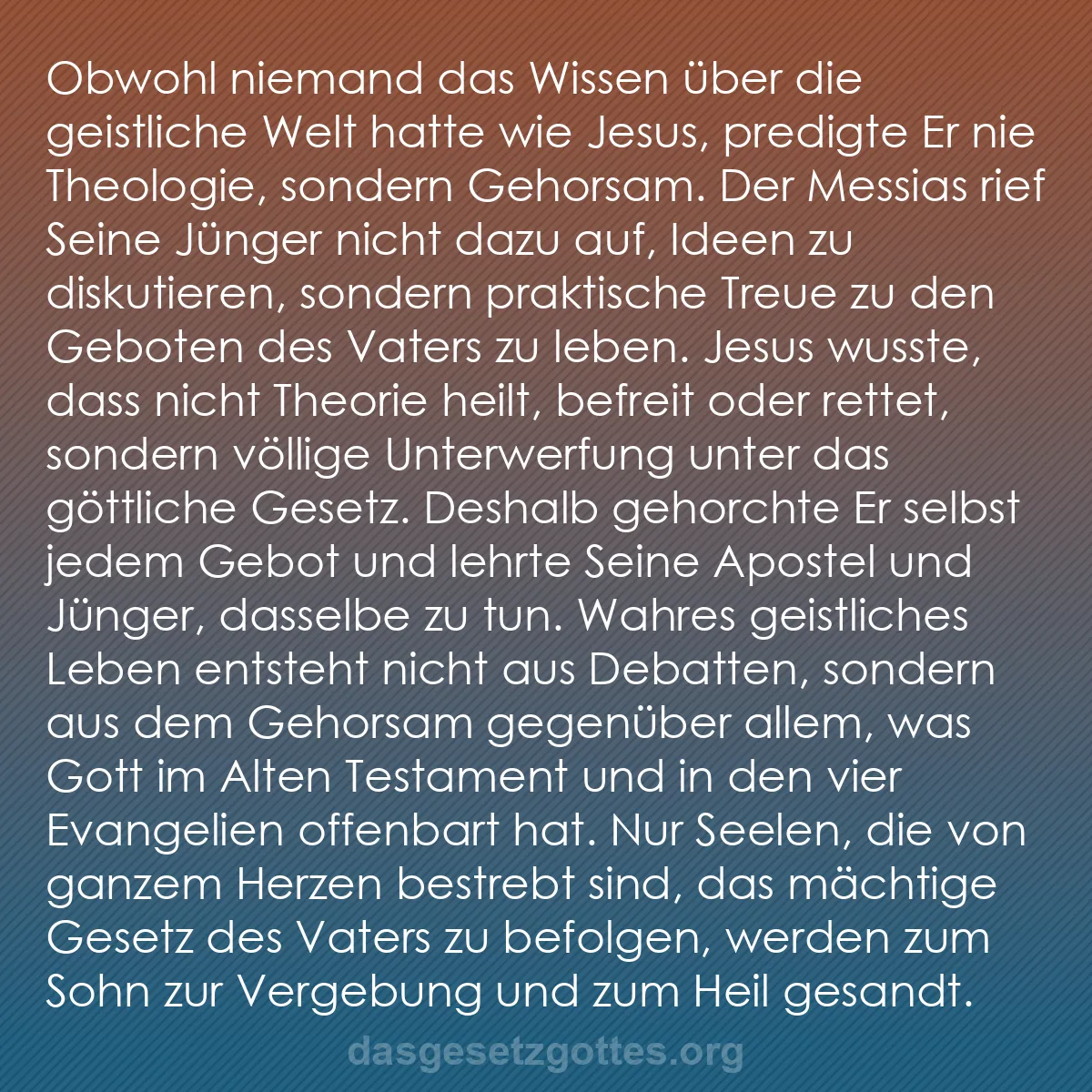 b0392 - Beitrag über das Gesetz Gottes: Obwohl niemand das Wissen über die geistliche Welt hatte wie...