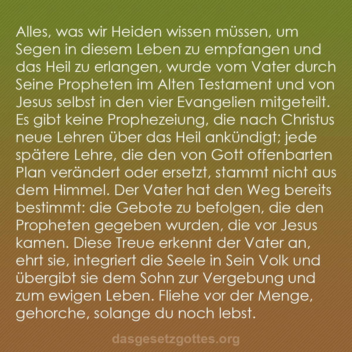 b0409 - Beitrag über das Gesetz Gottes: Alles, was wir Heiden wissen müssen, um Segen in diesem Leben...