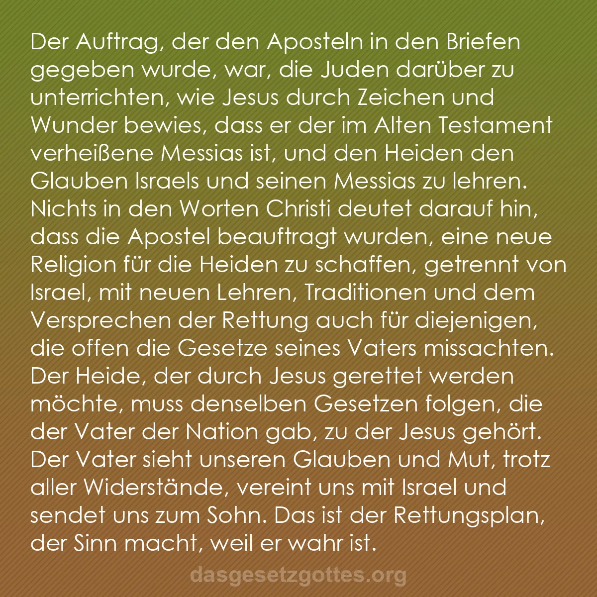 b0429 - Beitrag über das Gesetz Gottes: Der Auftrag, der den Aposteln in den Briefen gegeben wurde,...