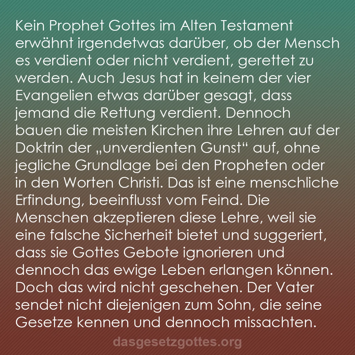 b0433 - Beitrag über das Gesetz Gottes: Kein Prophet Gottes im Alten Testament erwähnt irgendetwas darüber,...
