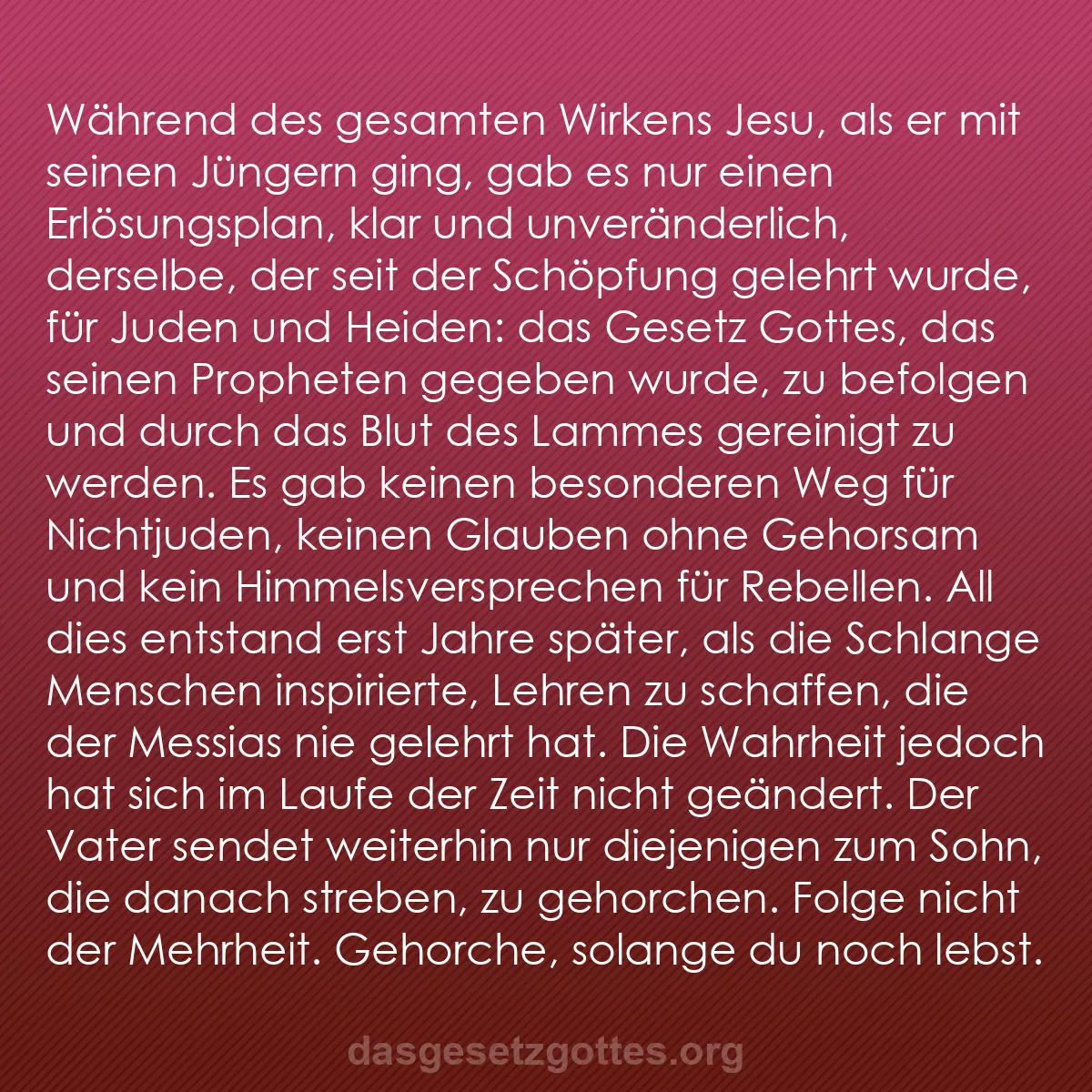 b0459 - Beitrag über das Gesetz Gottes: Während des gesamten Wirkens Jesu, als er mit seinen Jüngern...