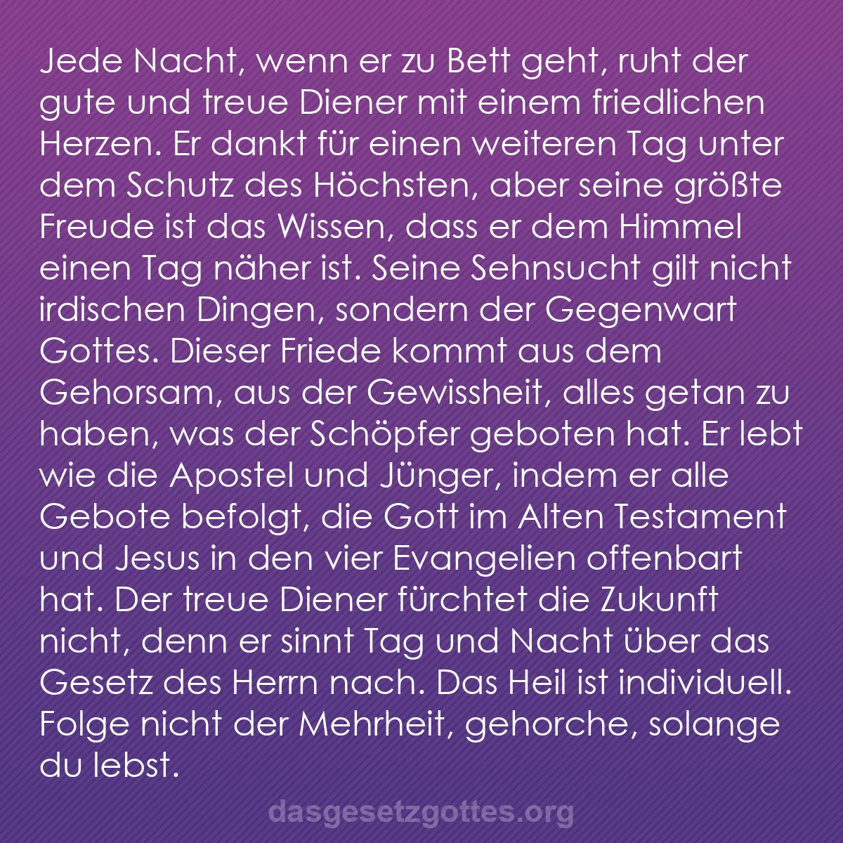 b0471 - Beitrag über das Gesetz Gottes: Jede Nacht, wenn er zu Bett geht, ruht der gute und treue Diener...
