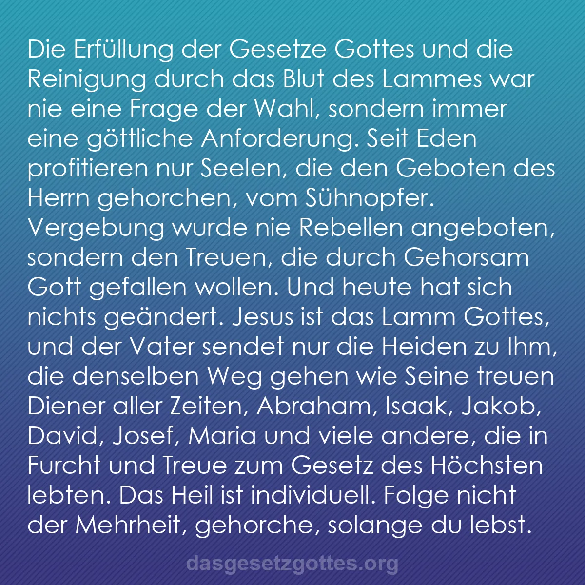 b0475 - Beitrag über das Gesetz Gottes: Die Erfüllung der Gesetze Gottes und die Reinigung durch das...
