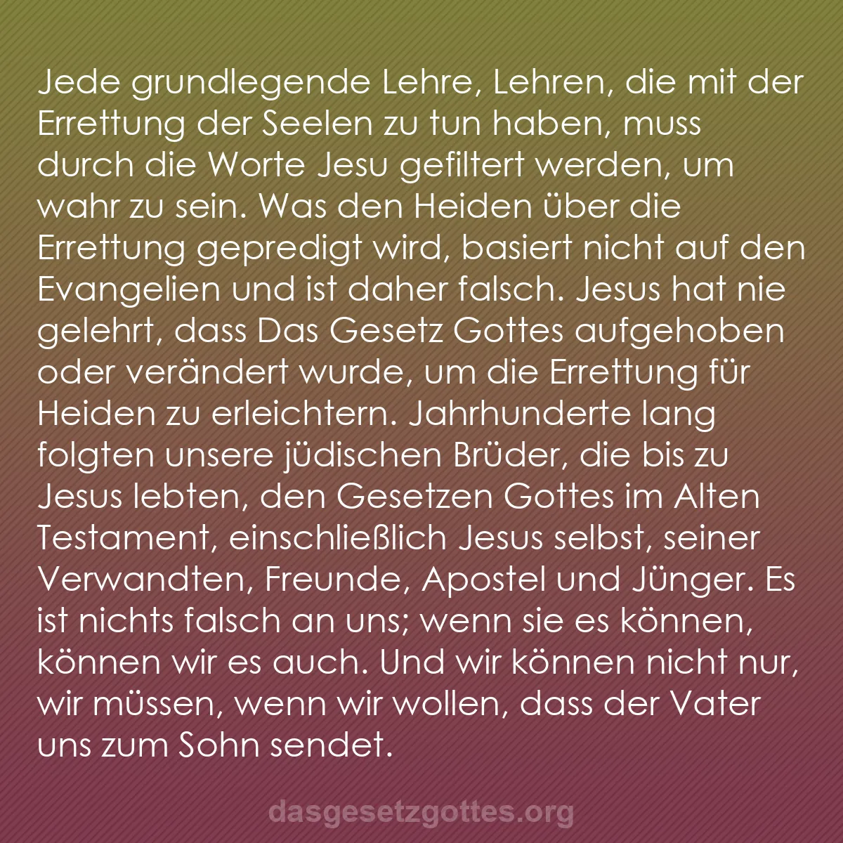 b0508 - Beitrag über das Gesetz Gottes: Jede grundlegende Lehre, Lehren, die mit der Errettung der Seelen...