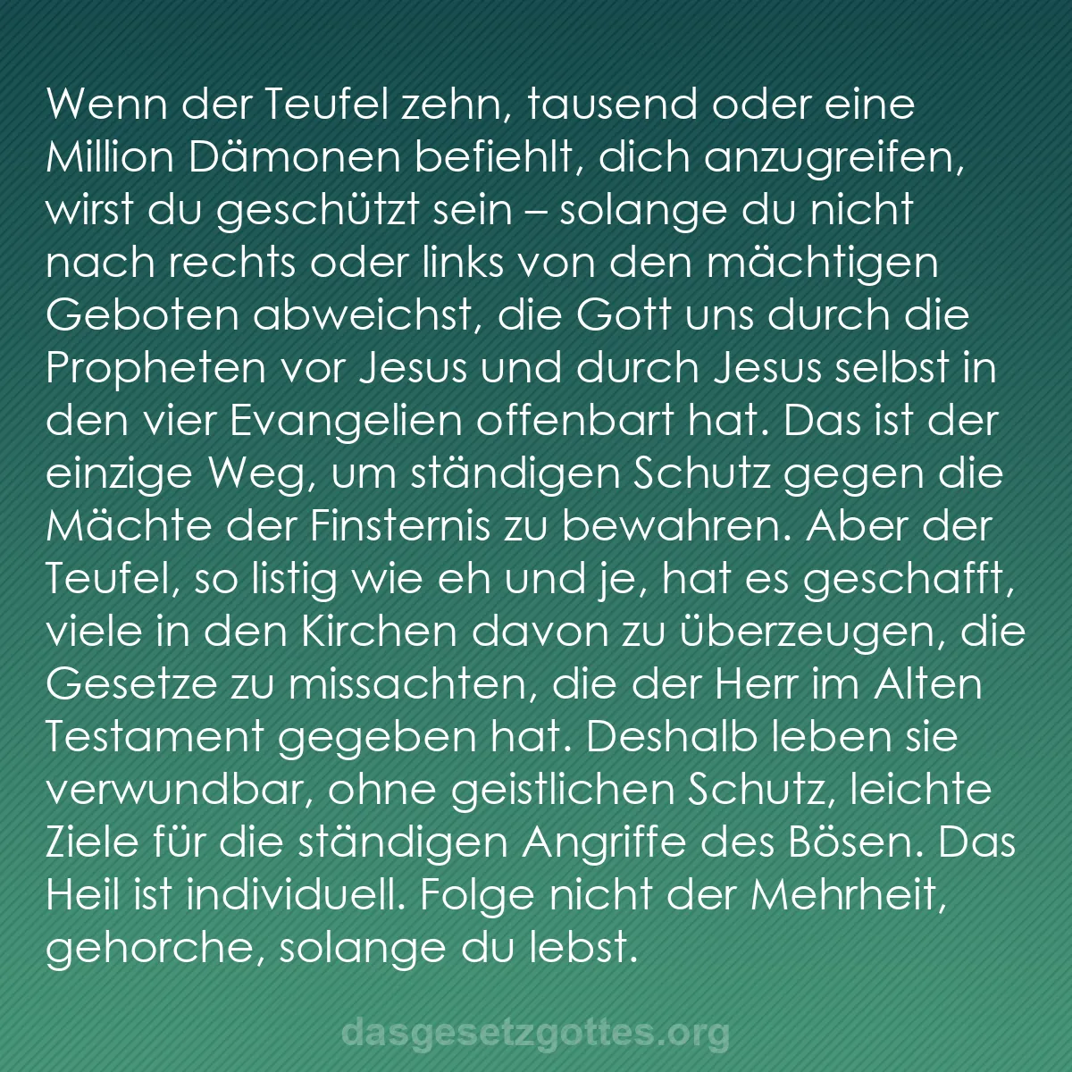 b0565 - Beitrag über das Gesetz Gottes: Wenn der Teufel zehn, tausend oder eine Million Dämonen befiehlt,...