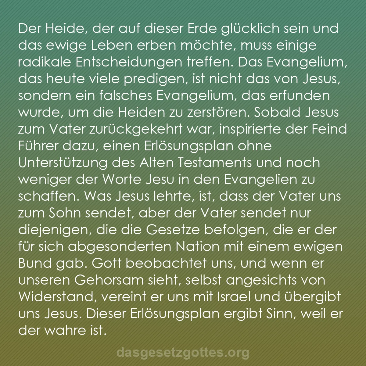b0583 - Beitrag über das Gesetz Gottes: Der Heide, der auf dieser Erde glücklich sein und das ewige...