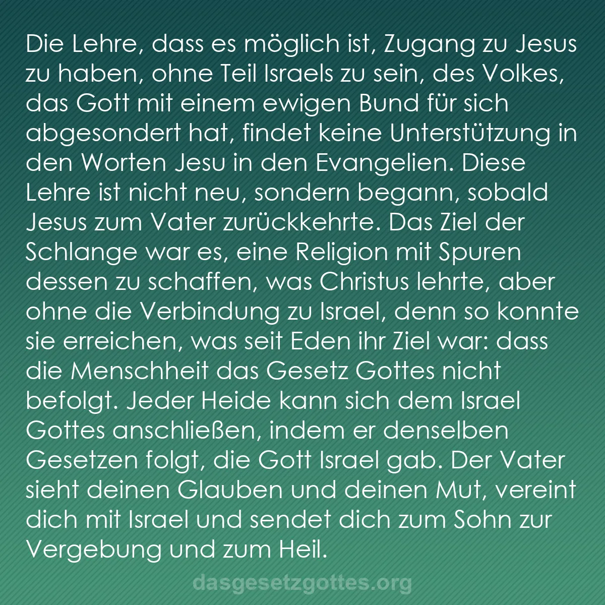 b0585 - Beitrag über das Gesetz Gottes: Die Lehre, dass es möglich ist, Zugang zu Jesus zu haben, ohne...