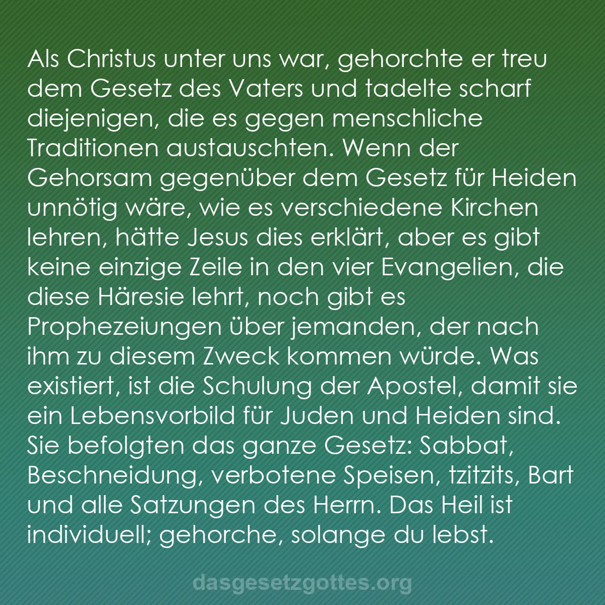 b0590 - Beitrag über das Gesetz Gottes: Als Christus unter uns war, gehorchte er treu dem Gesetz des...
